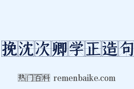 挽沈次卿学正造句是什么意思的图片